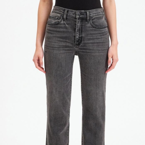 Daze Straight Up Raw Hem High Waist Ankle Straight Leg Jeans NWT - Picture 1 of 13